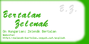 bertalan zelenak business card
